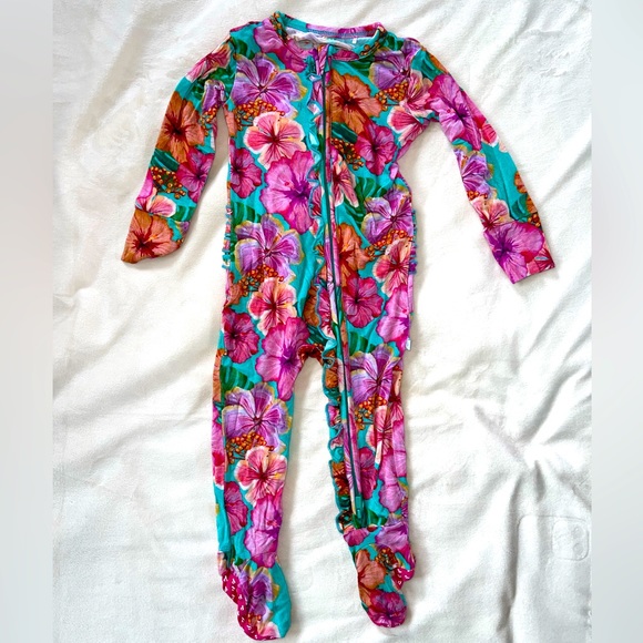 Posh Peanut Keilani Footie Ruffled Zippered One Piece